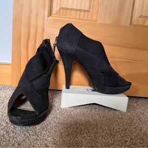 Black Peep-Toe Heels - “Lenny” by MRKT